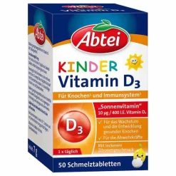 Clearance Kinder Vitamin D3 Schmelztabletten, 50 St Kinder Multivitamine