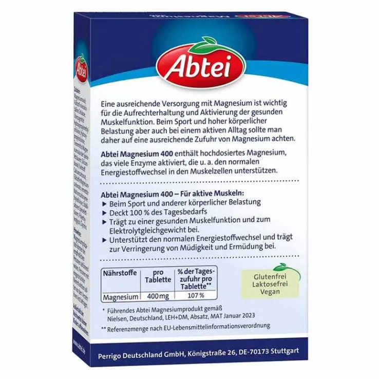 Abtei Magnesium 400 hochdosiert Tabletten, 30 St