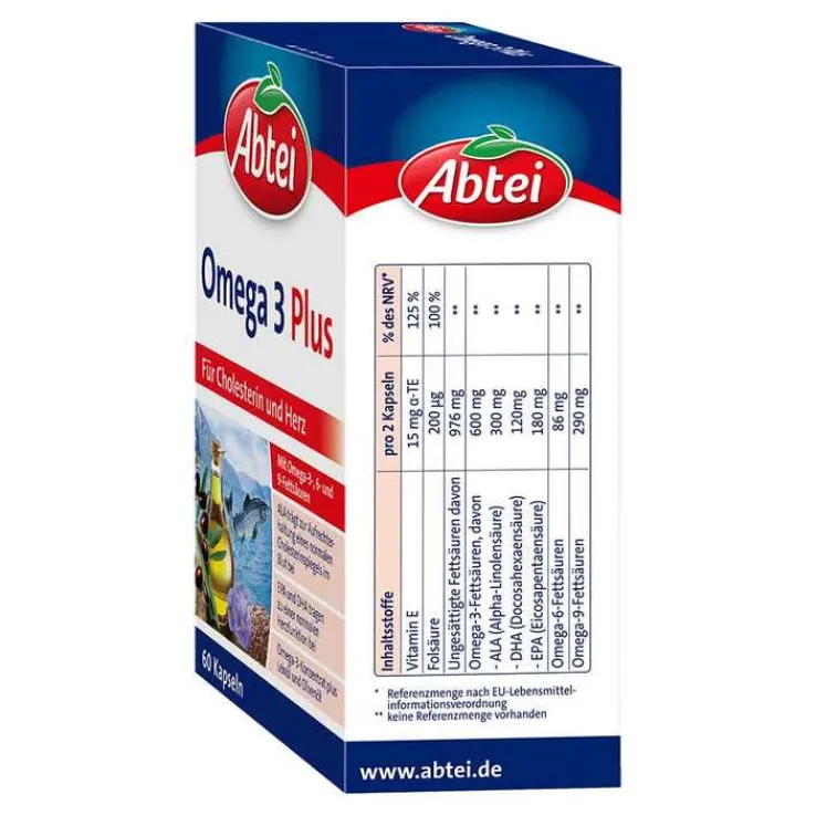 Abtei Omega-3 Plus Kapseln , 60 St