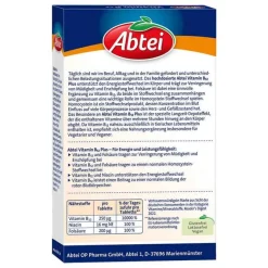 Outlet Abtei Vitamin B12 Plus Folsäure Tabletten Titandioxidfrei , 30 St Vitamin B12 (Cobalamin)