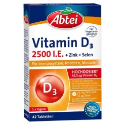 Online Vitamin D3 2500 I.E. Tabletten Titandioxidfr, 42 St Vitamin D (Colecalciferol)