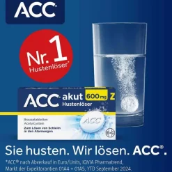 Online akut 600 mg Z Hustenlöser, Brausetabletten, 10 St Hustenlöser