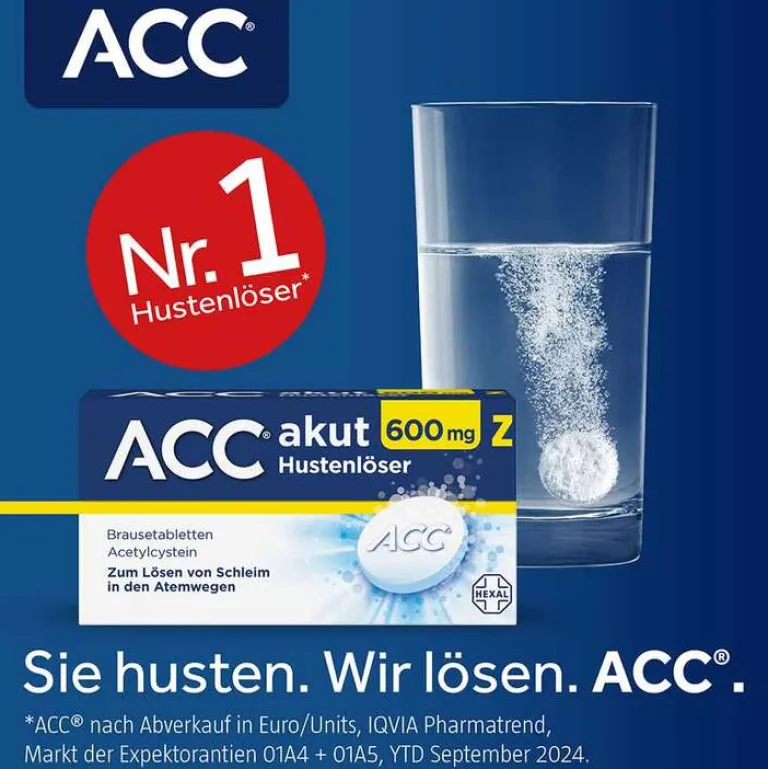 Online akut 600 mg Z Hustenlöser, Brausetabletten, 10 St Hustenlöser