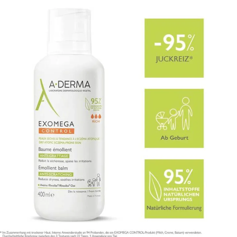 Sale A-Derma Exomega Control Balsam rückfettend, 400 ml