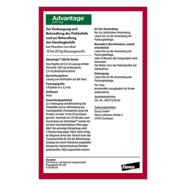 Outlet 250 für Hunde von 10-25 kg, 4 St Flöhe, Zecken & Co.