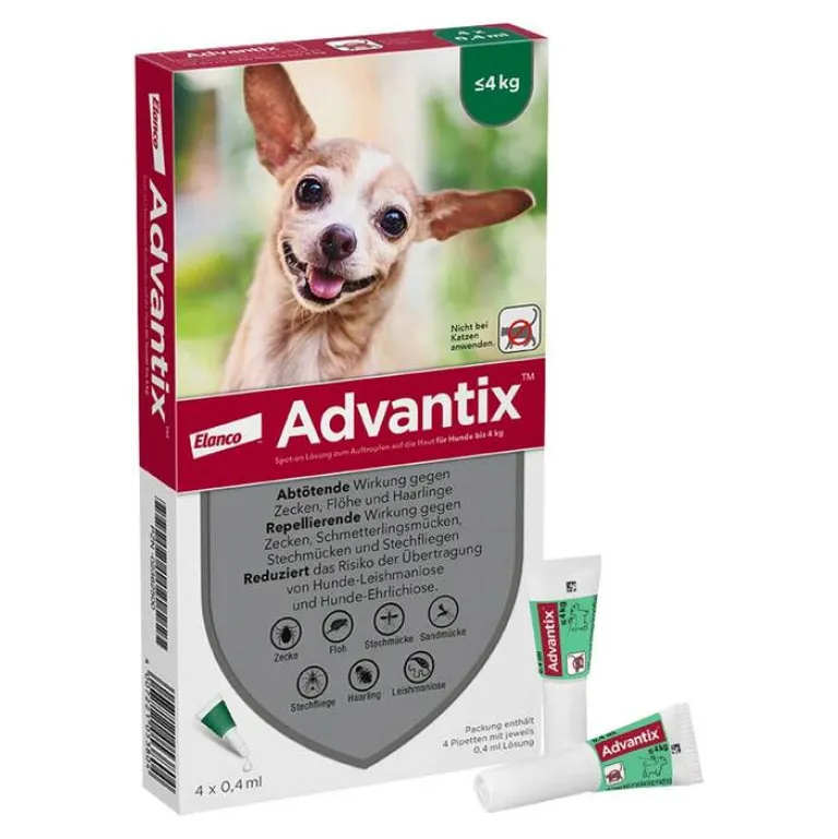 Sale Advantix Spot-on Hund bis 4 kg Lösung, 4 St