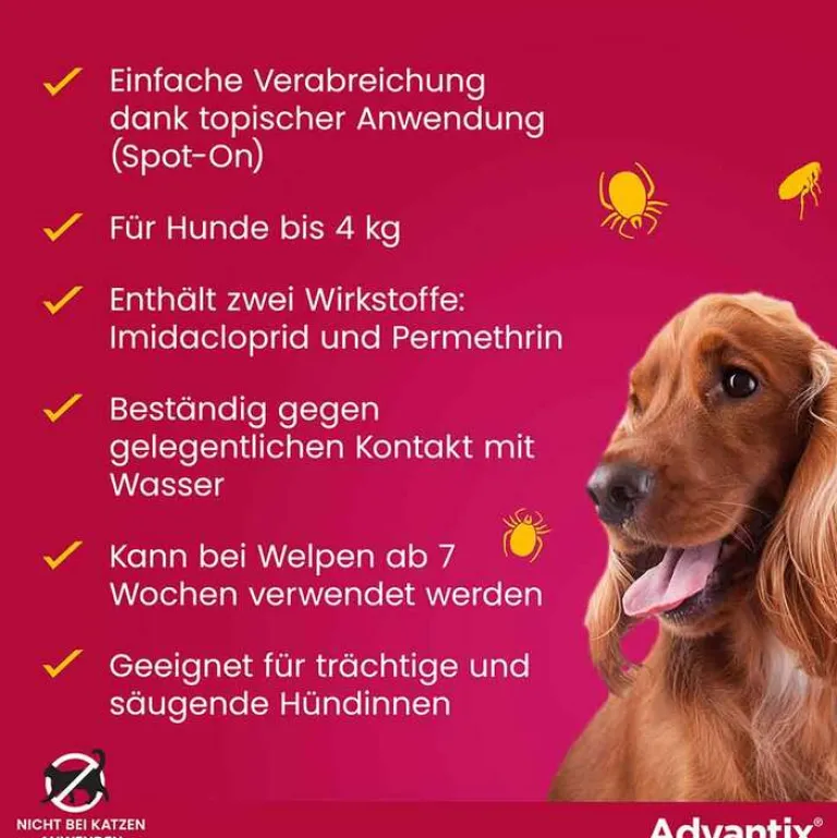 Sale Advantix Spot-on Hund bis 4 kg Lösung, 4 St