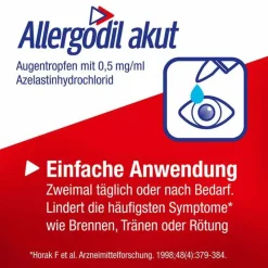 Sale akut Augentropfen mit Azelastin, 6 ml Augentropfen Bindehautentzündung|Augentropfen Allergie