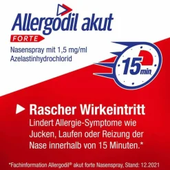 Online akut FORTE Nasenspray mit Azelastin, 10 ml Nasenspray Allergie|Allergie Medikamente
