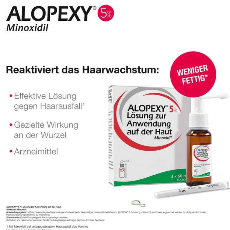 Alopexy 5% Lösung, 3X60 ml