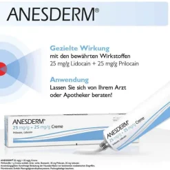 ANESDERM 25 mg/g + 25 mg/g Creme, 30 g