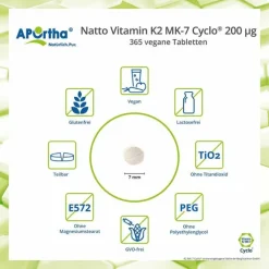 Aportha Vitamin K2-MK7 200 µg Tabletten, 365 St