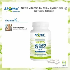 Aportha Vitamin K2-MK7 200 µg Tabletten, 365 St
