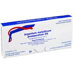New Argentum metallicum Präparat D 6 Ampullen, 8 St Erkältung