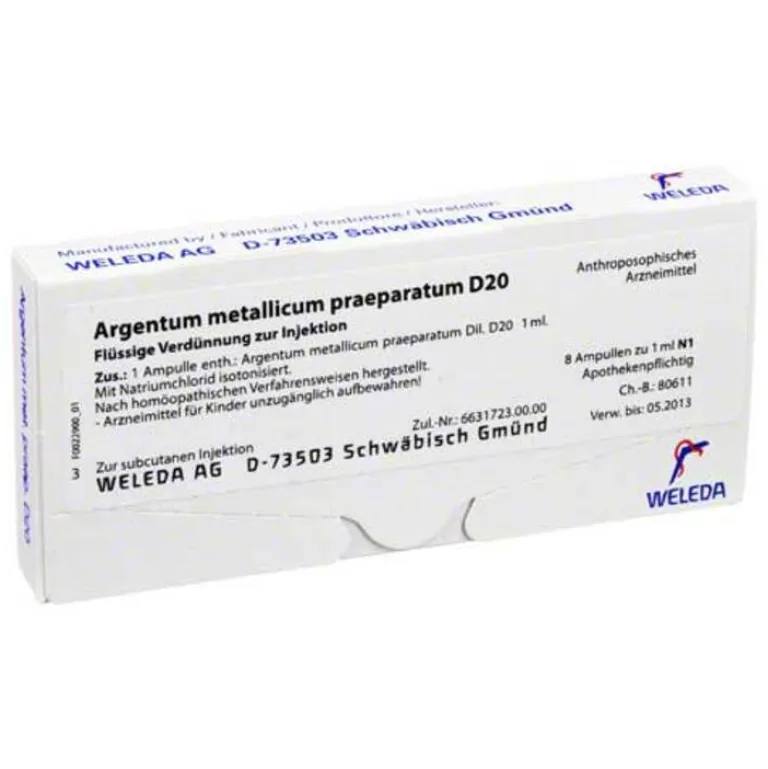 Hot Argentum metallicum Präparat D 20 Ampullen, 8 St Erkältung