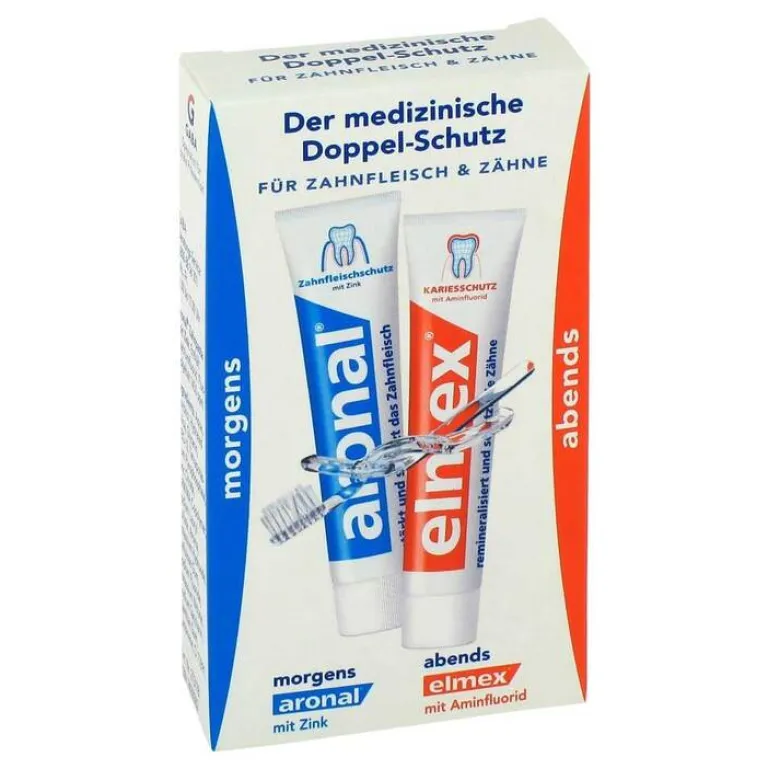 Outlet Elmex Aronal und Mini Doppelschutz Zahnpasta, 2X12 ml