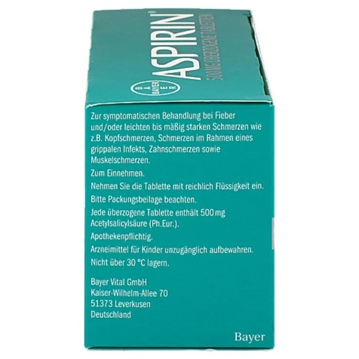Aspirin 500 mg überzogene Tabletten, 40 St