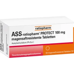 ASS-ratiopharm Protect 100 mg magensaftresistent Tabletten, 50 St