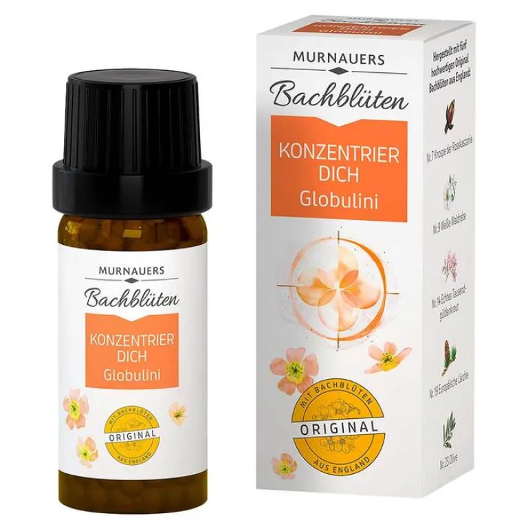New Bachblüten Globuli Konzentrier Dich, 10 g Bachblütenglobuli