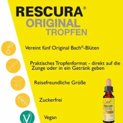Rescura Bachblüten Original Tropfen mit Alkohol, 20 ml
