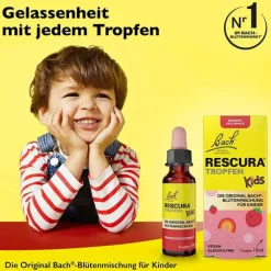Bachblüten Original Rescura Kids Tropfen Erdbeer alkoholfrei, 10 ml