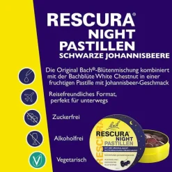 Bachblüten Original Rescura Night Pastillen schwarze Johannisbeere, 50 g