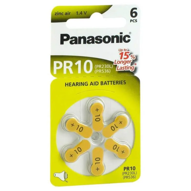 Clearance Panasonic Batterien für Hörgeräte PR 10, 6 St