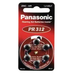 Panasonic Batterien für Hörgeräte PR 312, 6 St