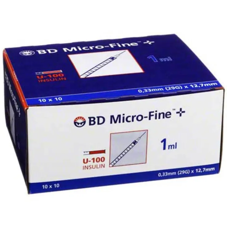 BD Micro-Fine + U 100 Ins.Spr. 12,7 mm, 100X1 ml