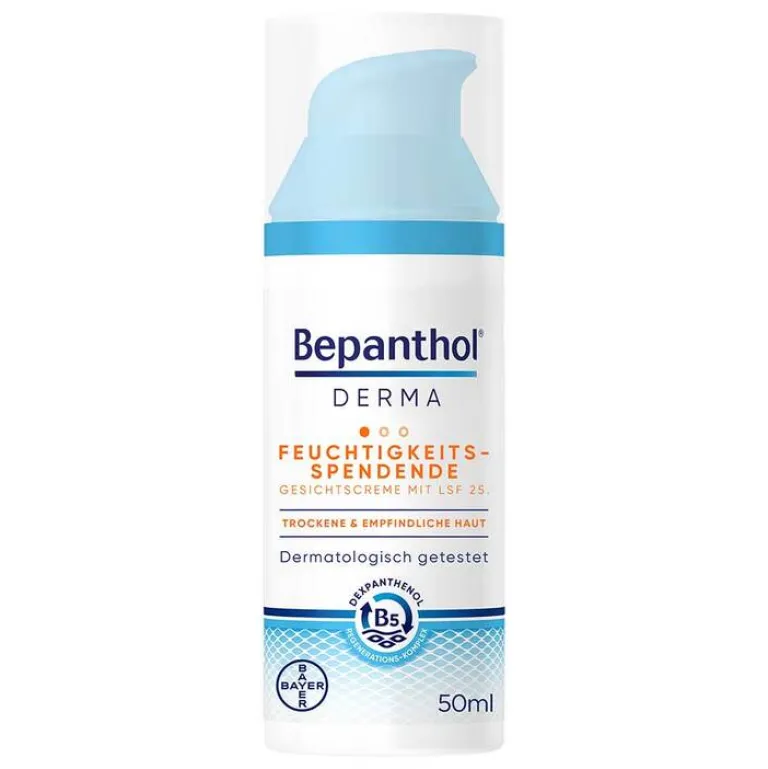 Best Bepanthol Derma feuchtigkeitsspendende Gesichtscreme LSF 25, 1X50 ml