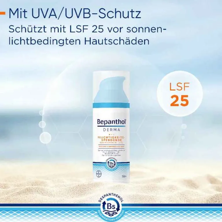 Best Bepanthol Derma feuchtigkeitsspendende Gesichtscreme LSF 25, 1X50 ml