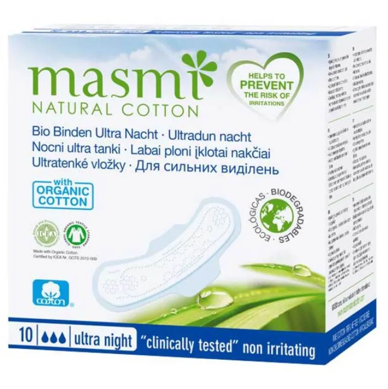 Clearance Bio Binden Ultra Nacht 100% Bio Baumwolle , 10 St Binden