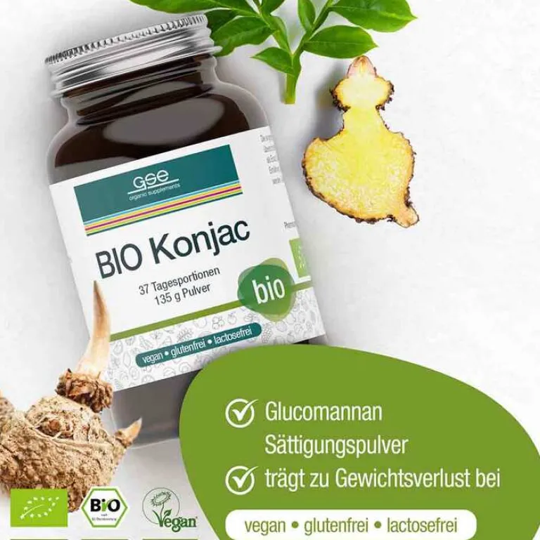 Outlet Bio Konjac Glucomannan Sättigungspulver, 135 g Sonstige Bio Produkte