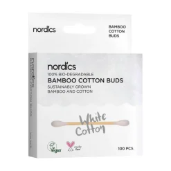 Best Don Dandrea Deuschland AG Bio Kosmetikstäbchen Bambus Baumwolle weiß Nordics, 100 St