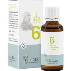 Biochemie Pflüger 6 Kalium sulfuricum D 6 Tropfen, 30 ml
