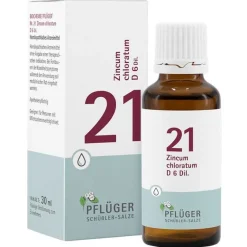 Online Pflüger Biochemie 21 Zincum chloratum D 6 Tropfen, 30 ml