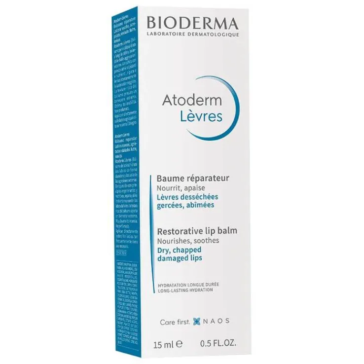 Bioderma Atoderm Levres Baume Lippenbalsam für risssige und sehr trockene Lippen, 15 ml