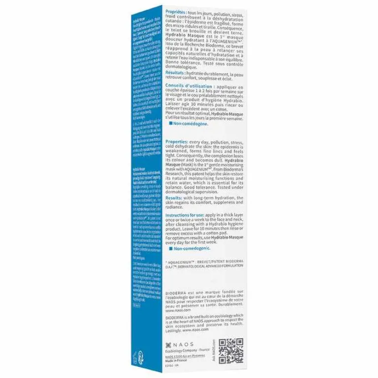 Online Bioderma Hydrabio Masque Feuchtigkeitsmaske für feuchtigkeitsarme und zu Trockenheit neigende Haut, 75 ml