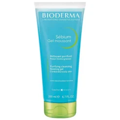 Hot Bioderma Sebium Gel Moussant Reinigungsgel Tube für unreine, ölige zu Akne neigende Haut, 200 ml