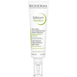 Bioderma Sebium Kerato + Creme-Gel Tube für unreine, ölige, zu Akne neigende Haut, 30 ml