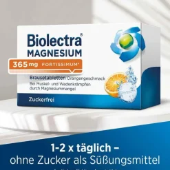 Online Biolectra ® MAGNESIUM 365 mg fortissimum Brausetabletten Orangengeschmack, 40 St