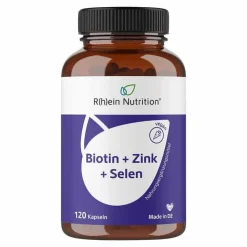 Biotin + Zink + Selen für Haut Haare & Nägel Kapseln, 120 St