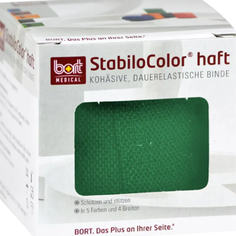 Stabilocolor haft Binde 4cm grün, 1 St Haft- & Fixierbinden|Binden & Verbände