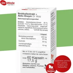 Best Dr. Wolz Brokkoliextrakt + Aktiv-Enzym magensaftresistent Kapseln , 60 St