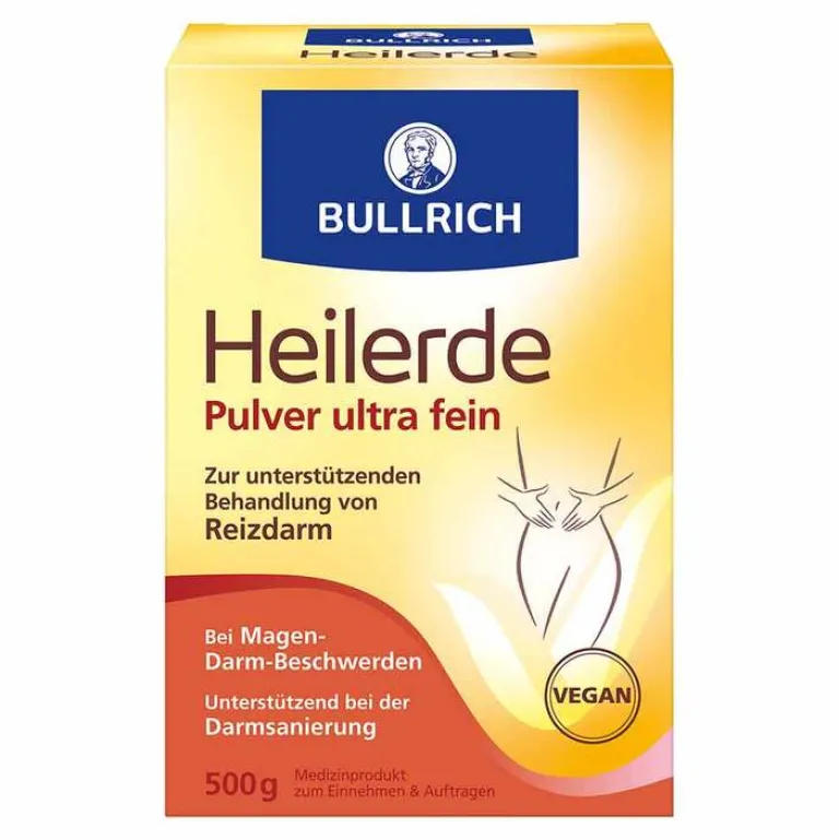 New Heilerde Pulver ultra fein zum Einnehmen und Auftragen, 500 g Heilerde|Sodbrennen Medikamente