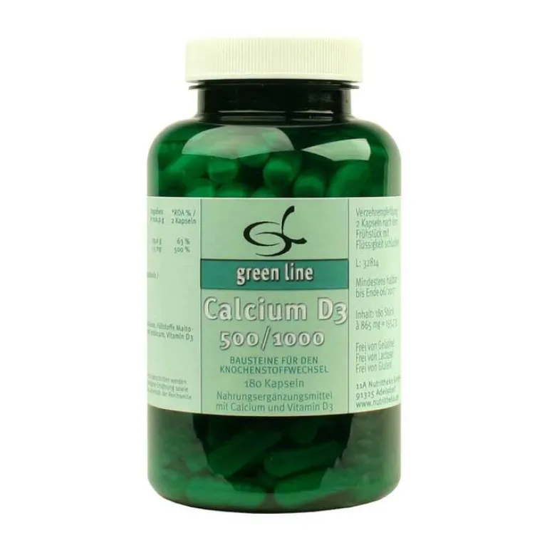 New Green line Nutritheke Calcium D3 500 / 1000 Kapseln, 180 St