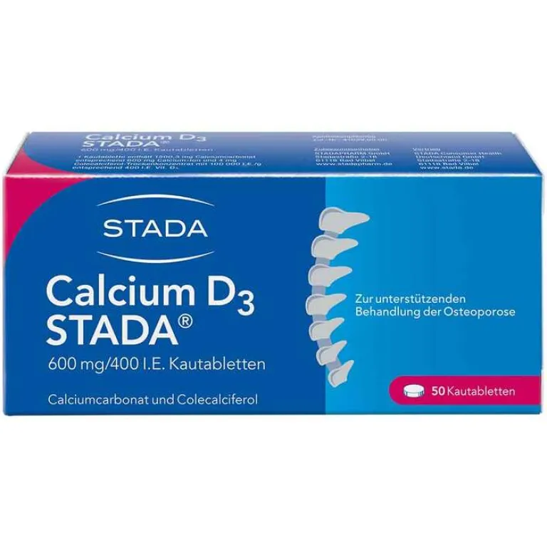 Online Calcium D3 ® 600 mg/400 I.E. Kautabletten, 50 St Calcium|Wechseljahre Medikamente