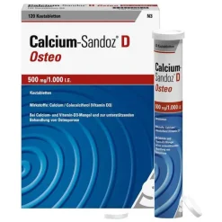 Online Calcium-Sandoz Calcium Sandoz D Osteo 500 mg / 1.000 I.E. Kautabletten , 120 St