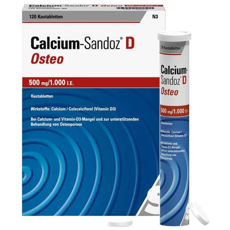 Online Calcium-Sandoz Calcium Sandoz D Osteo 500 mg / 1.000 I.E. Kautabletten , 120 St