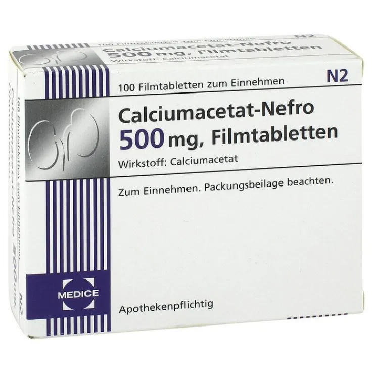 Calciumacetat Nefro 500 mg Filmtabletten, 100 St